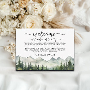 Mountain Gräs Welcome Gift Bag Basket Place Card Tilläggskort