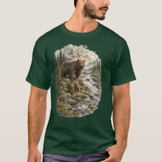 Mountain Guardians – Åldrande Grisbjörnfamilj T Shirt
