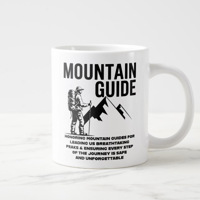 Mountain Guide Vandring Äventyr Grafisk Design Jumbo Mugg (Höger)