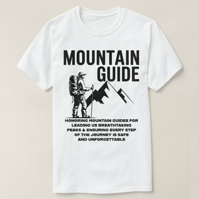 Mountain Guide Vandring Äventyr Grafisk Design T Shirt (Design framsida)