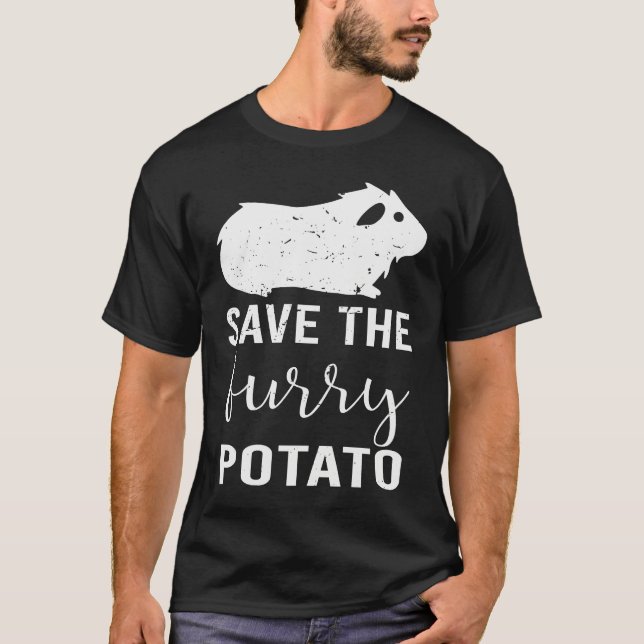Mountain Guinea Pig Save The Furry Potato T Shirt (Framsida)