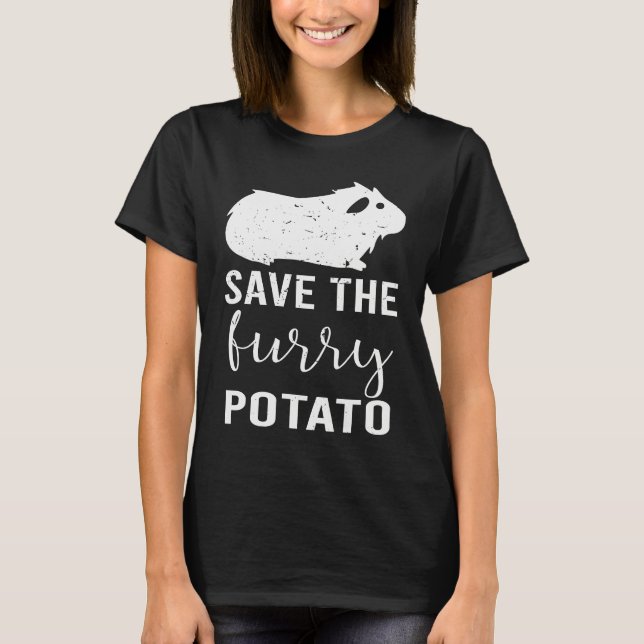 Mountain Guinea Pig Save The Furry Potato T Shirt (Framsida)