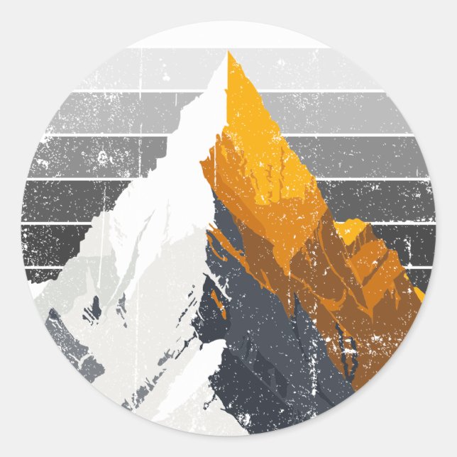 Mountain guld runt klistermärke (Framsida)