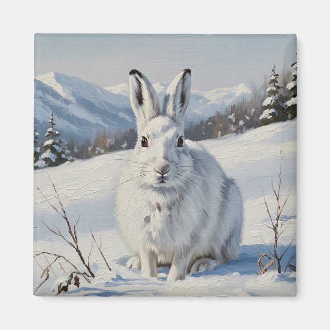 Mountain Hare i Scotland Travel Magnet (Framsidan)