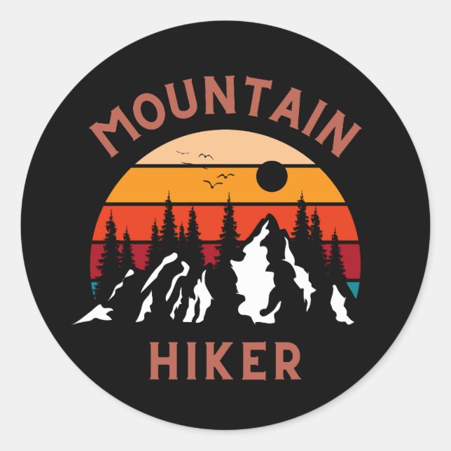 Mountain Hiker Runt Klistermärke (Framsida)