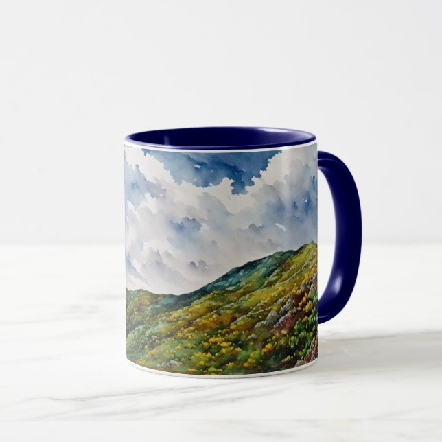 Mountain Hills liggande Art Mug Cup Mugg (Framsida höger)