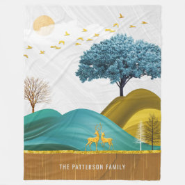 Mountain Hjort Ligcape Natature Snyggt Family Namn Fleecefilt