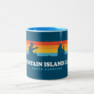 Mountain Island Sjö North Carolina Canoe Två-Tonad Mugg