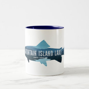 Mountain Island Sjö North Carolina Fish Två-Tonad Mugg