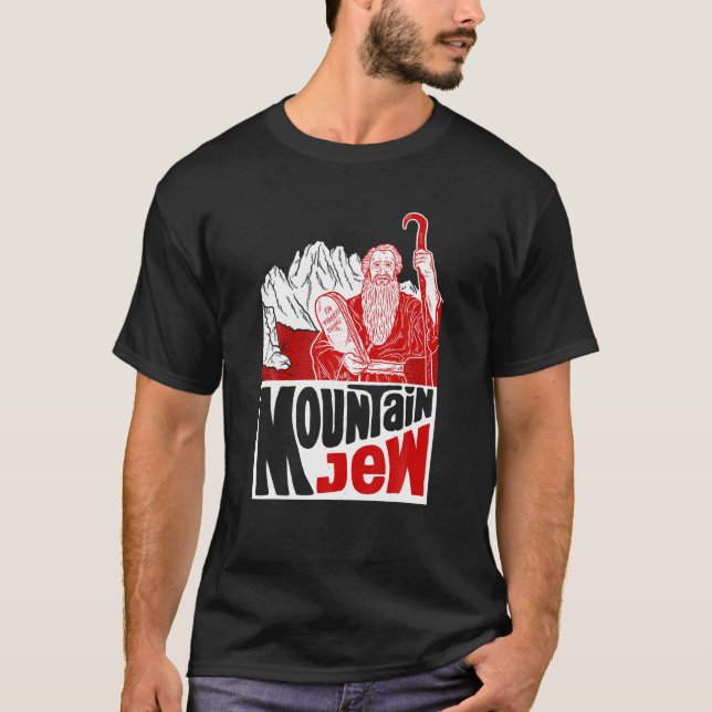 Mountain Jew T Shirt Moses Ten Commandments Pun (Framsida)
