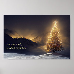 Mountain Julgran Poster