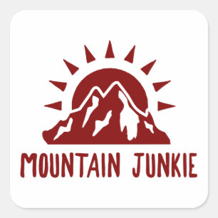 Mountain Junkie Fyrkantigt Klistermärke