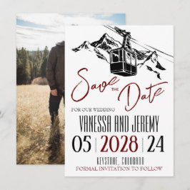 Mountain Kärlek Burgundy Spara Datumet