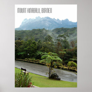 Mountain Kinabalu Mountain och Borneo Jungle Poster