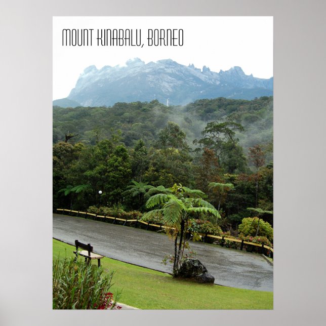 Mountain Kinabalu Mountain och Borneo Jungle Poster (Framsidan)