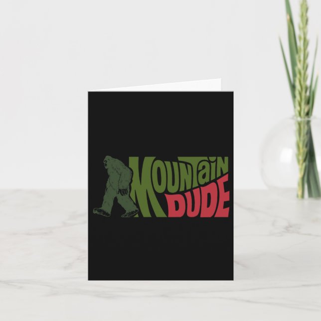 Mountain-knubben Funny Bigfoot Sasquatch Hiking Gi Kort (Framsida)