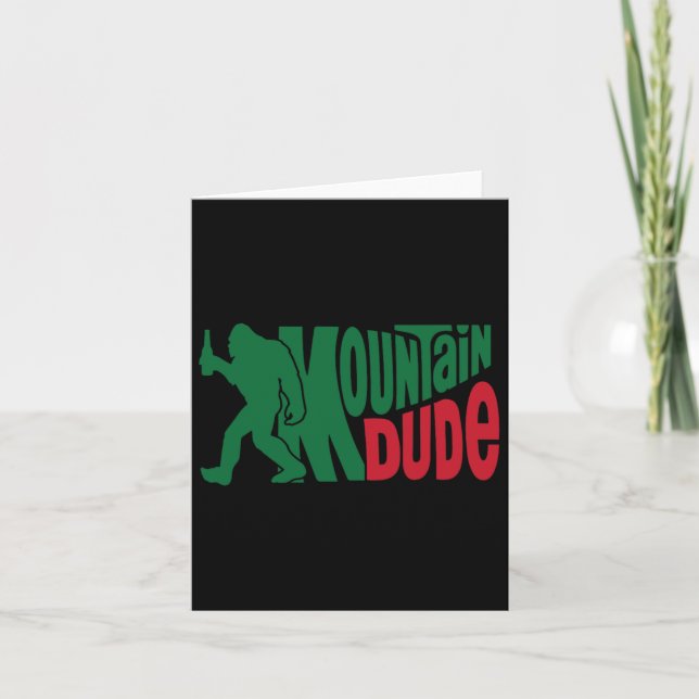 Mountain-knubben Funny Bigfoot Sasquatch Hiking Gi Kort (Framsida)