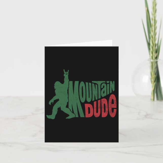 Mountain-knubben Funny Bigfoot Sasquatch Hiking Gi Kort (Framsida)