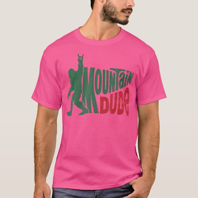 Mountain-knusen Bigfoot Sasquatch Hiking T Shirt (Framsida)