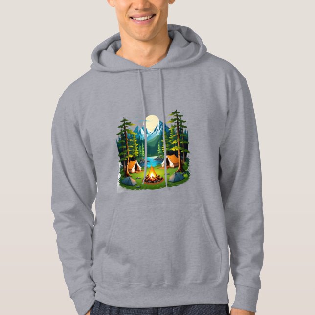 Mountain Lake Campfire Hoodie  (Framsida)