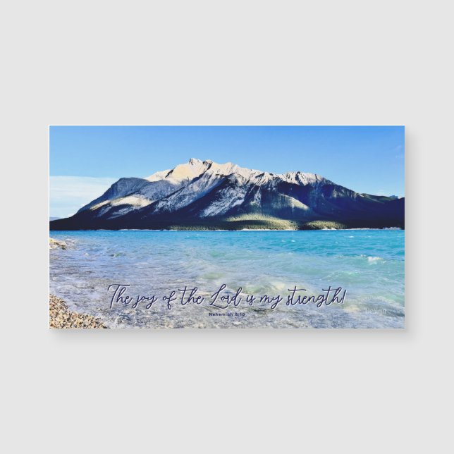 Mountain Lake Glädje av Herren Inspirerande Magnet (Framsida)