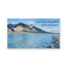 Mountain Lake Sätt Din Omsorg Inspirerande Magnet