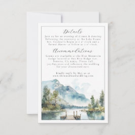 Mountain Lake Watercolor Forest Trees Save the Dat OSA Kort