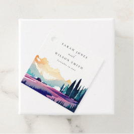 Mountain Land Lilac Fält Ligcape Bröllop Gåvor Etiketter