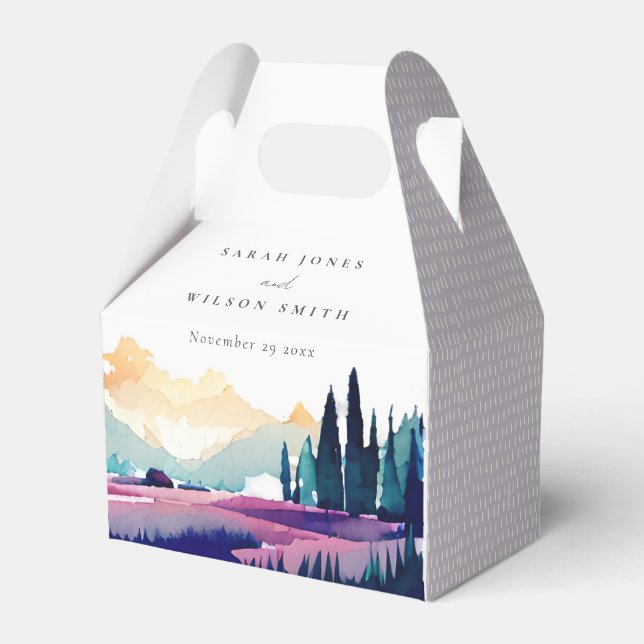 Mountain Land Lilac Fält Ligcape Bröllop Presentaskar (Framsidan Sidan)