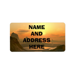 MOUNTAIN LANDSCAPE-adressetiketter Adressetikett