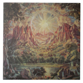 Mountain Landscape (av Konstantin Bogaevsky) Kakelplatta