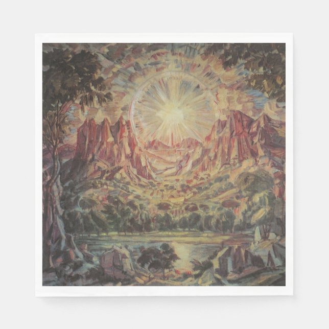 Mountain Landscape (av Konstantin Bogaevsky) Pappersservett (Framsidan)