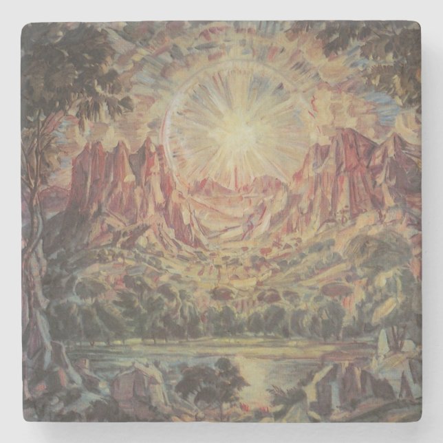 Mountain Landscape (av Konstantin Bogaevsky) Stenunderlägg (Framsidan)