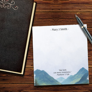 Mountain Landscape Bible Verse Anteckningsblock