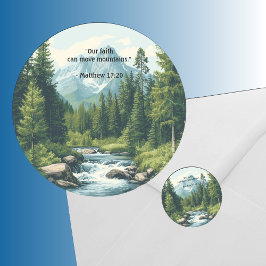 Mountain Landscape Bible Verse Sage Runt Klistermärke