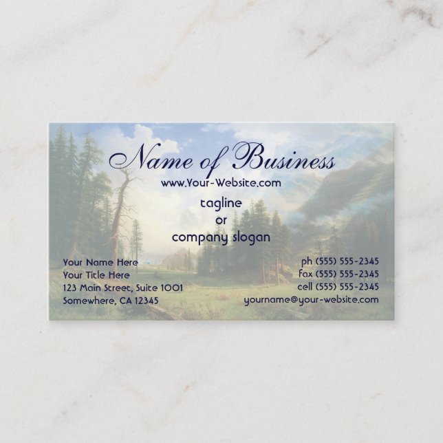 Mountain Landscape, Bierstadt, Hudson River School Visitkort (Framsida)