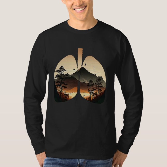 Mountain Landscapes sunsets and lakes climber moun T Shirt (Framsida)