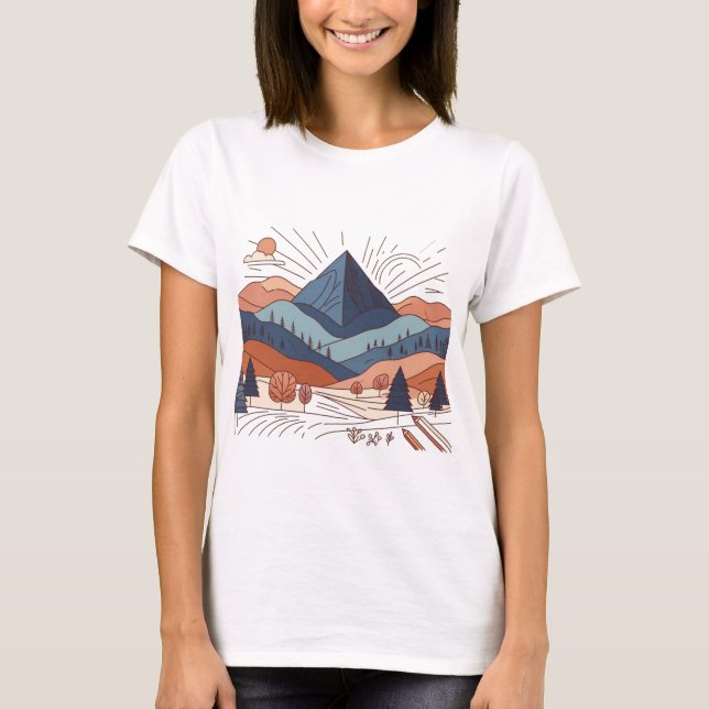 Mountain Ligcape Art Womans T-Shirt (Framsida)