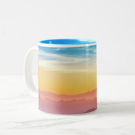 Mountain Ligcape vid Sunset Två-Tonad Mugg