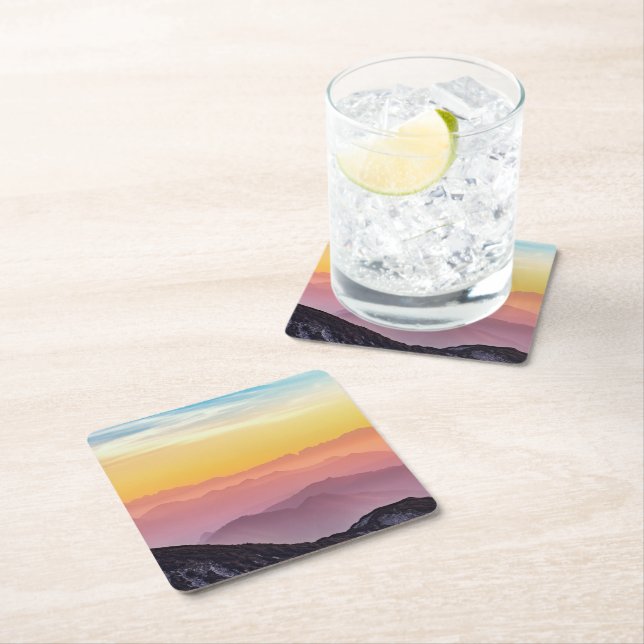 Mountain Ligcape vid Sunset Underlägg Papper Kvadrat (Insitu)
