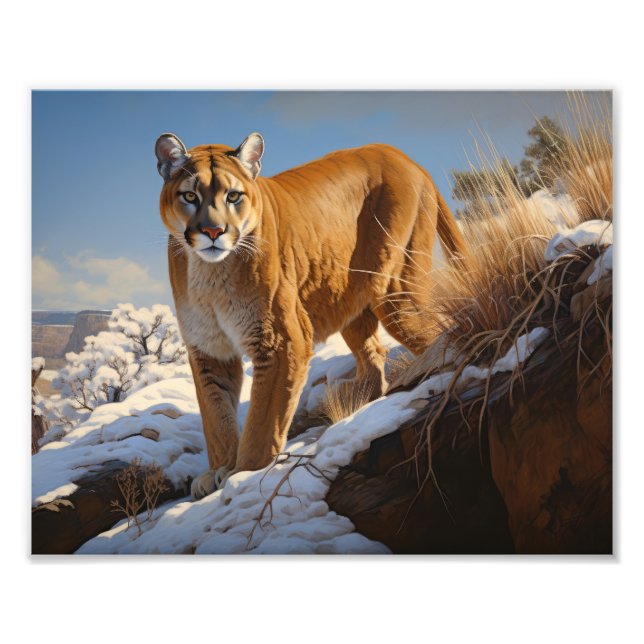 Mountain Lion AI Fototryck (Framsidan)