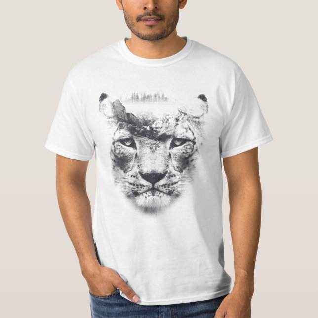 Mountain Lion Double Exposed T Shirt (Framsida)