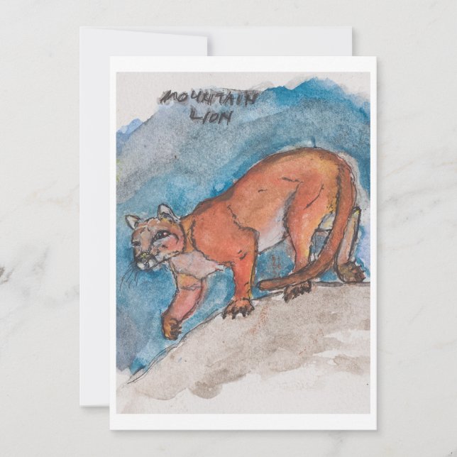 Mountain Lion Greeting Card Julkort (Framsida)