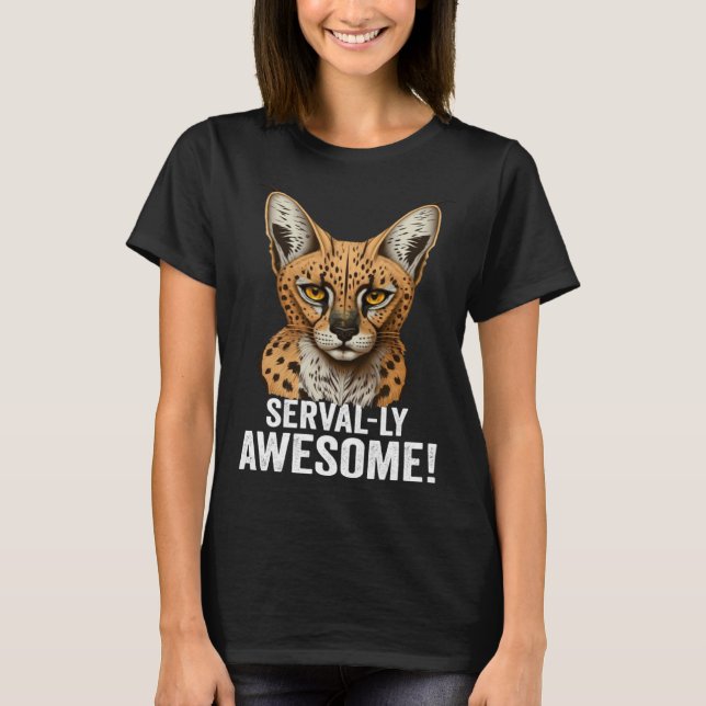 Mountain Lion Ohio Wild Cat Amiry Serval Cat T Shirt (Framsida)