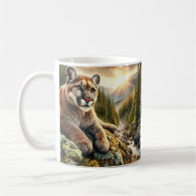 Mountain Lion Stora Katt Kaffe Mugg