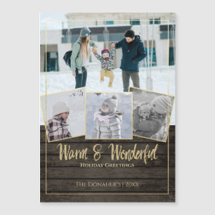 Mountain Lodge Rustic Wood och Guld Quad Photo