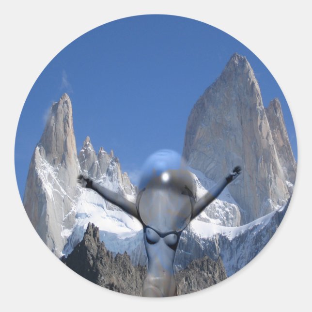 Mountain luft runt klistermärke (Framsida)