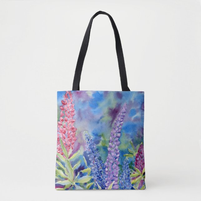 ’Mountain Lupines’ Shoulder Tote Tygkasse (Framsida)