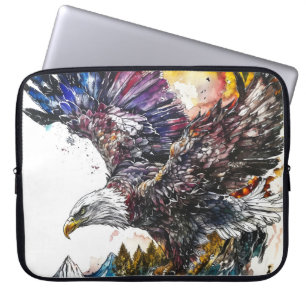 Mountain Majesty Eagle Watercolor Laptop Fodral