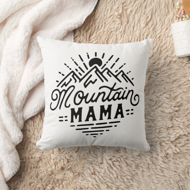 Mountain mamma retro boho kudde (Filt)
